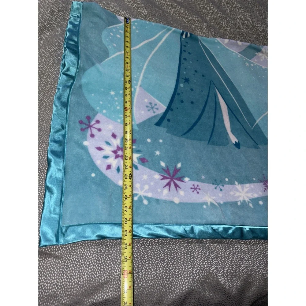 Disney Parks FROZEN Elsa Blanket Lovey Satin Trim Throw Blankie 36